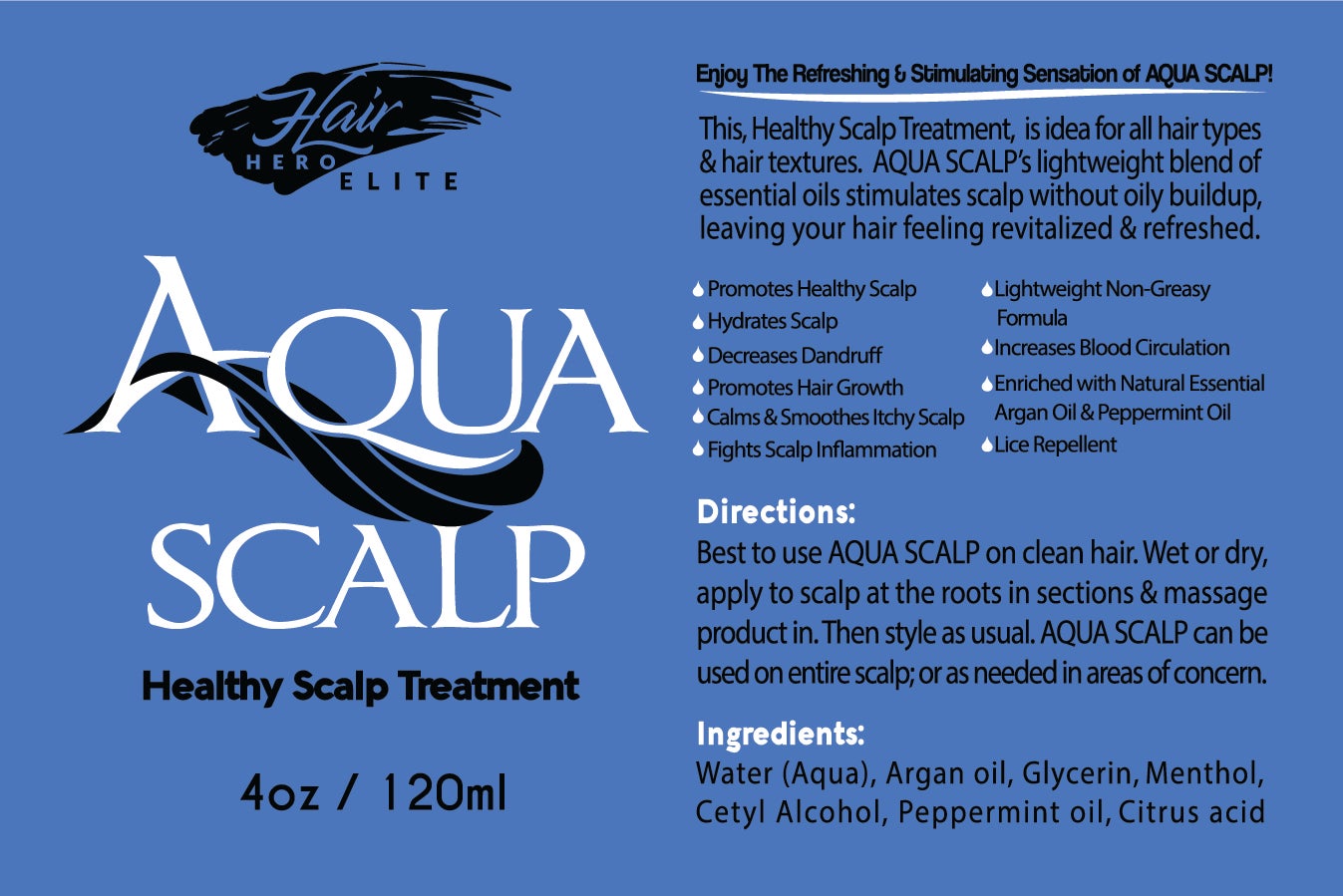 トリートメント PLAY HAIR PRODUCTS AQUA TREATMENT Hair Hero Elite 4 oz Aqua Scalp Therapy Treatment